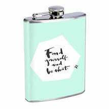 Find Yourself Be That Hip Flask Stainless Steel 8 Oz Silver Drinking Whiskey Spi - £7.82 GBP