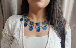 Blue Tribal Look Handcrafted Necklace - £11.31 GBP