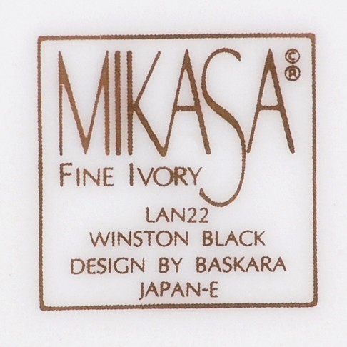 Mikasa Winston Black Salad Plate LAN22 Baskara New Fine Ivory Japan Item image 3