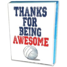 Play Strong Volleyball Thanks For Being Awesome Note Cards 12-Pack 4.25&quot; x 5.5&quot; - £9.57 GBP