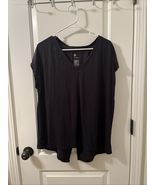 All In Motion Women&#39;s Cap Sleeve Shirt Top V-Neck Size XL Black - $41.93 CAD