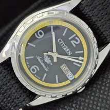 Rare Citizen Automatic 8200 Japan Mens D/D Black Watch + 1 Strap a298448-1 - £18.98 GBP