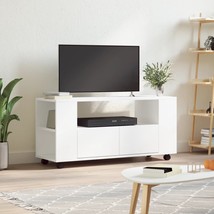 TV Cabinet White 102x34.5x43 cm Engineered Wood - £40.50 GBP