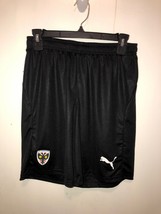 NWT Puma Mens Small AFC Wimbledon Patch Black Elastic Waist Athletic Shorts - $13.85