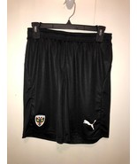 NWT Puma Mens Small AFC Wimbledon Patch Black Elastic Waist Athletic Shorts - $19.00 CAD