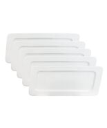 Set Of 5 Contemporary Rhomboid White Porcelain Serving Platter Plate Dis... - $1,017.63 MXN