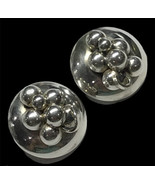 Vintage 1940&#39;s Sterling Silver 925 Grape Cluster Clip On Earrings 19.3 - £67.31 GBP