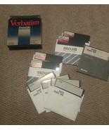 Lot of 9 5.25 Floppy Disks DOS Lotus 123 verbatim Box Vintage Computer - £23.69 GBP