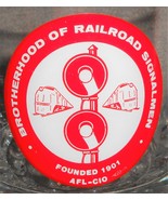 Set (2) Vintage RAILROAD SIGNALMEN 8 oz OLD FASHIONED Glasses AFL-CIO - $40.26 CAD