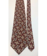 Oscar De La Renta Men’s Neck Tie Redish with Block Pattern  - $5.93