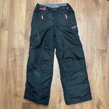 Champion Kids Black Pink Ski Snow Pants Size 7-8 Medium Waterproof Winter - £22.15 GBP