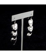 Sterling Silver .925 Three Heart Drop Earrings Great Gift for Her! - £145.75 GBP