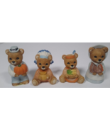 Vintage HOMCO Thanksgiving Bear Figurines #5312 Ceramic lot of 4 - £8.64 GBP
