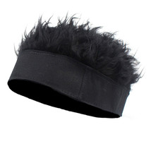 Saisifen Men Brimless Black Hat with Fake Hair Hip-hop Beanie Hat Black ... - £11.31 GBP