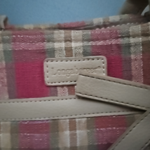 Vintage Longaberger Red Cream Plaid Purse 8 x 11 image 5