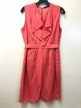 Elie Tahari Women&#39;s Pink Sleeveless Linen Blend Belted Dress, Size 8, EUC - £22.12 GBP