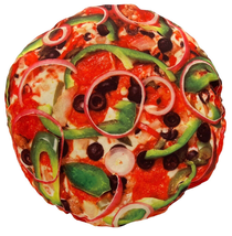 Pizza Pillow Round 14 Inch Supreme Throw Couch Sofa Bed Travel Car Dorm Camping - $14.00