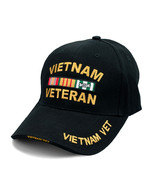 Vietnam Veteran with metals on a black ball cap - $20.00