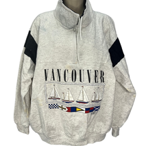 Vintage Vancouver Yacht Club Pullover Sweatshirt Gray Sailboat Size L 1/... - $49.45