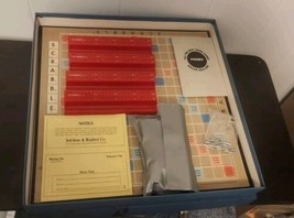 Vintage Scrabble 1966 Deluxe Edition Raised Rotating Board Score Pegs  - £26.44 GBP