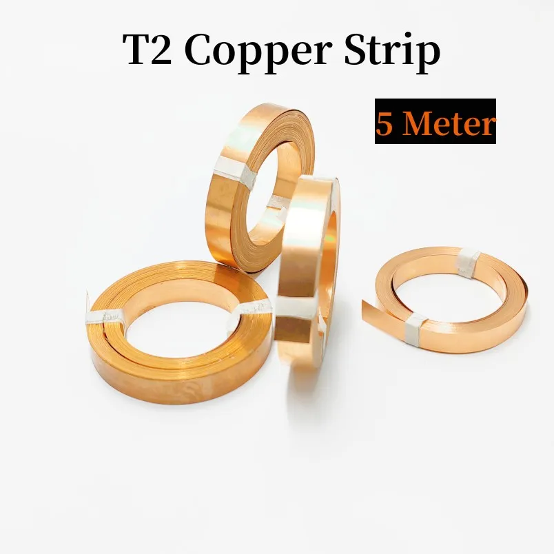 99.99% Pure Copper 5 Meter High Purity T2 Copper Strip Strap For 18650 21700 Lit - £36.95 GBP