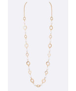 Pearl Station Chain Link Long Necklace - £21.31 GBP