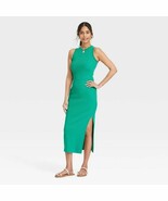 Universal Threads Women&#39;s Rib Knit Maxi Bodycon Dress X-SMALL Green Pull... - $440.82 MXN