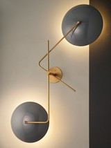 Modern Wall Lamp Stilnovo Metal Shades Brass Lamp Wall Décor Light Fixture - £836.44 GBP