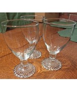 Vtg Set Of 3 Anchor Hocking Bubble Foot Clear Depression Glass Water Gob... - £12.58 GBP
