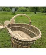 Rustic Extra Large Wicker Basket with Handle – Handwoven Oval Gathering ... - $238.64 CAD