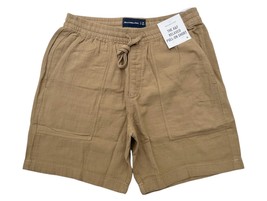 Abercrombie Fitch Mens Brown Relaxed Fit Linen-Blend Pull-On 7&quot; Short - $676.76 MXN