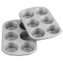 Wilton Recipe Right Non-Stick 6 Cup Jumbo Muffin Pan, 2 count (Pack of 1) - £29.87 GBP