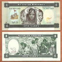 ERITREA 1997 UNC 1 Nakfa Banknote Paper Money Bill P-1 - $1.00
