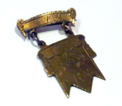 Antique 1800s Gold Filled Banner Pin C Clasp Engraved GES 1898 Victorian - £35.03 GBP