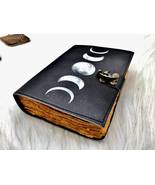  handmade Moon phase leather journal skull grimoire journal gifts for hi... - £31.02 GBP