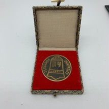 China 50MM Brass Medal Tsinghua University 1911 Original Red Silk Box Ch... - $39.59