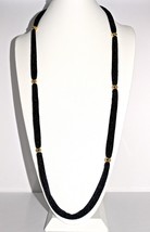 Adami & Martucci Soft Black Mesh Long Necklace With Gold Balls-RRP $315 - £115.80 GBP