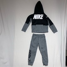 NIKE Gray Black Sweatsuit Boy’s 4 Tracksuit Set Hoodie &amp; Pants Hooded Sweatshirt - £34.79 GBP