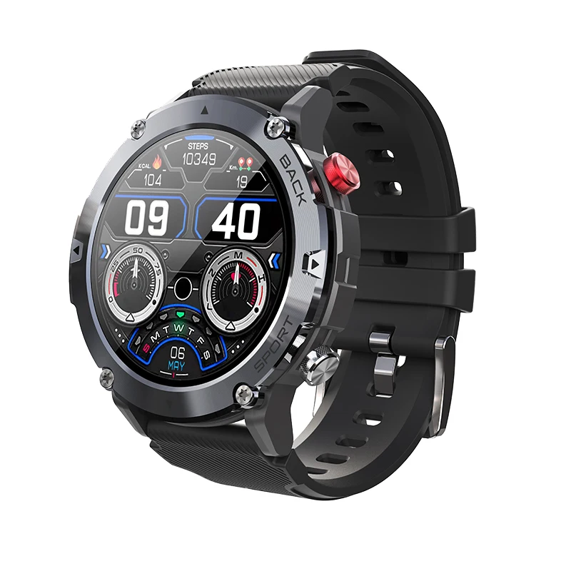 Military C21 Smart Watch Men Bluetooth Call Fitness Tracker 5ATM Waterpr... - £46.00 GBP
