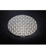 Vintage Majestic USA Sliver Plated Compact Mirror Puff Woven Top Oval Va... - $215.51 CAD
