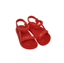 VINTAGE PAIR MATTEL BARBIE KEN RED ANKLE STRAP SANDALS / BEACH SHOES - £14.87 GBP