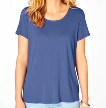 J Jill Top XL Blue Shirred Back Pima Cotton Shirt Tee NEW Relaxed May Fi... - £34.59 GBP