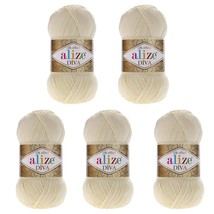 Alize Yarns Alize Diva Silky Effect Hand Knitting Yarn %100 Microfiber Acrylic Y - $23.46