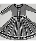 Nina Leonard Sweater Dress Fit and Flare Geometric 3/4 Sleeve Womens Size S - $15.47