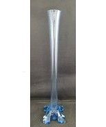 Vintage Bevel-Foot RARE Aquamarine Blue Clear Art Glass 12&quot; Eiffel Tower... - €10,23 EUR
