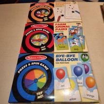 NEW old stock Melissa &amp; Doug press &amp; spin game lot of 3, all sealed - £23.72 GBP