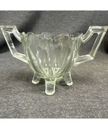 Vintage Art Deco Indiana Glass Double Handled Sugar Bowl Clear - £6.69 GBP