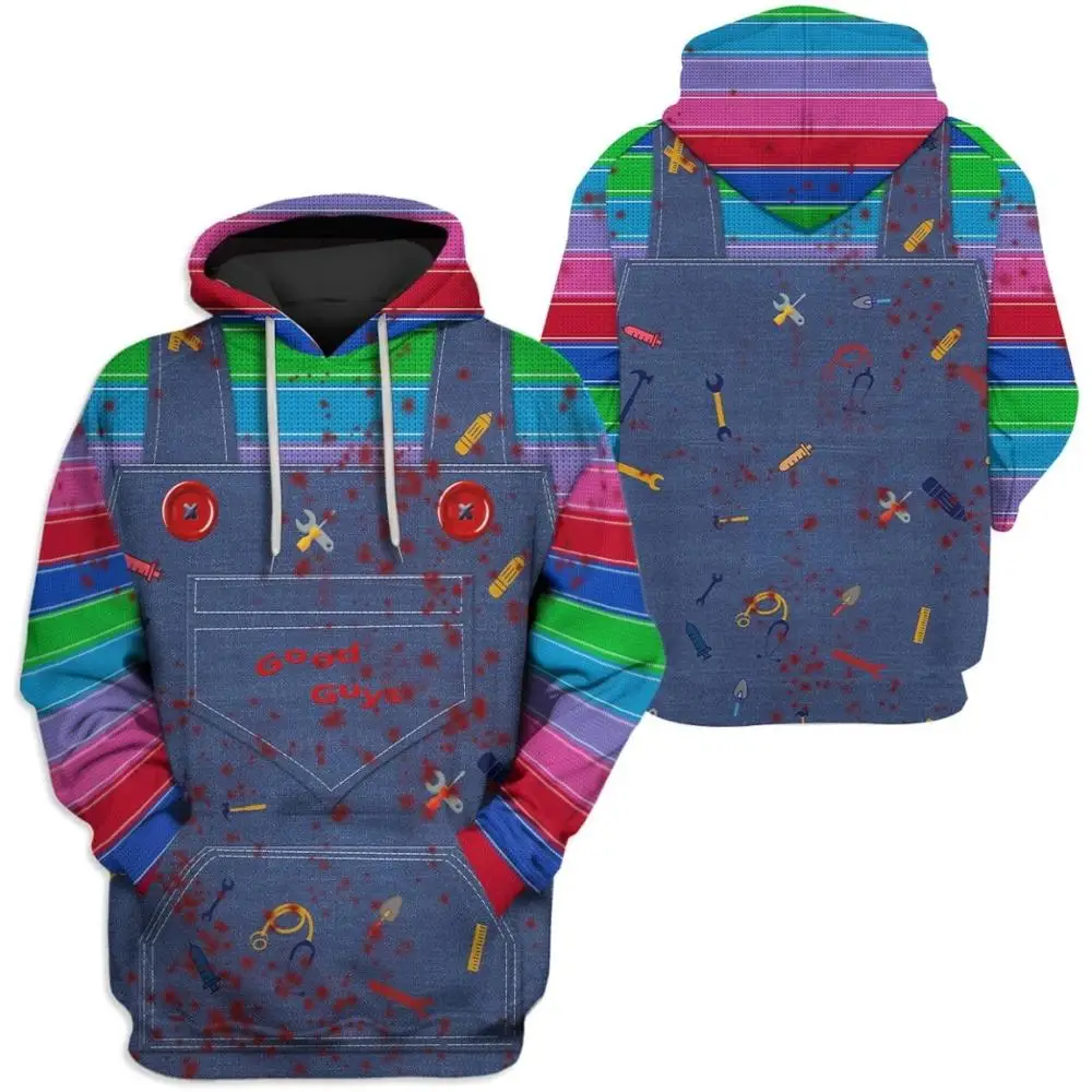 2019 New Fashion Men hoodies 3D Full-Print horror movie Chucky Hoodie/ Apparel C - £99.04 GBP