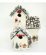 Christmas Decorative Bird House Pine Cone Shingles Believe 4 Perches Han... - £14.78 GBP