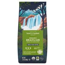BOWL AND BASKET SPECIALTY DARK ROAST ORGANIC BRAZILIAN WHOLE BEAN COFFEE... - $15.99